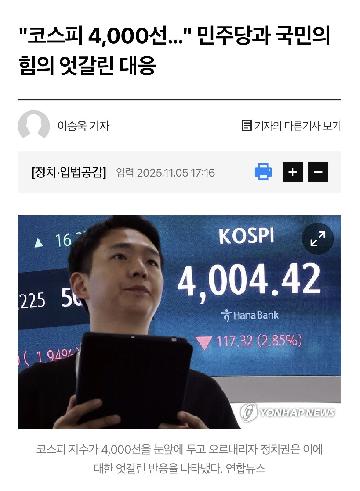 코스피 하락이 즐거운 국짐